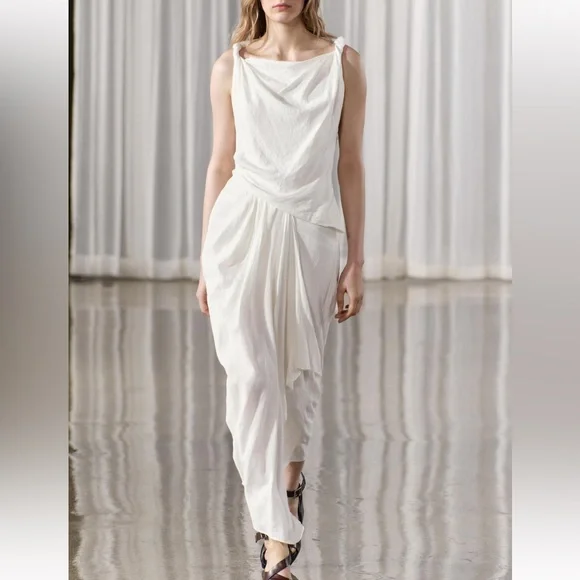 ZARA【NEW】100% LINEN DRESS ZW COLLECTION Zara + ZW Collection Linen Dress
